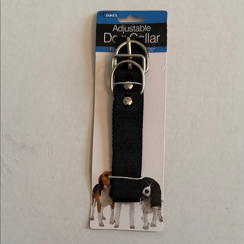 Adjustable Black Dog Collar